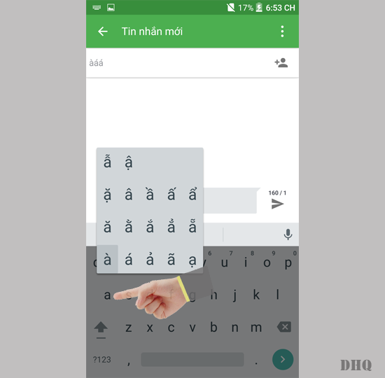 Chọn dấu theo bảng
